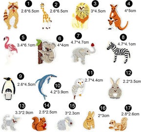 Listing 5 of 5 for 17 Pack Clothing Iron-on Patches Animal Iron-on Patches With Cute Animal Style