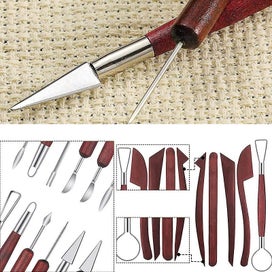 Listing 4 of 5 for 11 Pcs Clay Sculpting Set Wooden Handle Clay Pottery Sculpting Tools Diy Woode