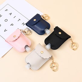 Listing 4 of 5 for Portable Sanitizer Hand Sanitizer Key Ring Leather Case