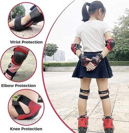 Listing 2 of 5 for Children/teenagers Knee And Elbow Protectors 3-9 Years Old red 6-piece Set