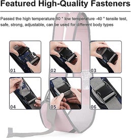 Listing 2 of 5 for Reflective Strip Designer Baby Strap pink Portable Ergonomic Baby Strap Ad