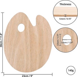 Listing 2 of 5 for Brush Set With Wooden Palette 12 Brushes And Handheld Oval Artist Palette