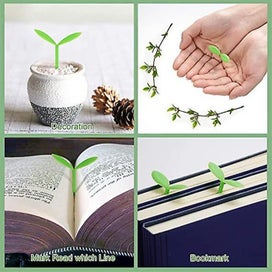 Listing 4 of 5 for 6 Pcs Sprout Bookmarks Little Green Bookmarks Sprouting Leaf Bookmarks Sili