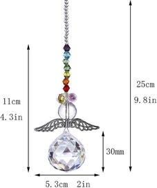 Listing 3 of 5 for Crystal Guardian Angel Rainbow Makers Suncatchers With 30mm Glass Ball Prism