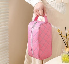 Listing 2 of 5 for Pink Color Women's Makeup Bag With Handle Large Capacity