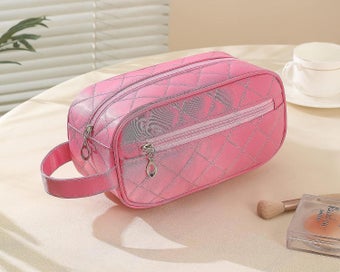 Listing 3 of 5 for Pink Color Women's Makeup Bag With Handle Large Capacity