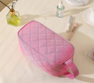 Listing 4 of 5 for Pink Color Women's Makeup Bag With Handle Large Capacity