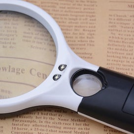 Listing 3 of 4 for Magnifying Glass With 3 Led Lights Handheld Illuminated Magnifier 3x 45x Magn
