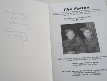 Listing 2 of 7 for THE FALLEN HONOURING : Riversdale, Wendon, Wedendonside ,Waikaia