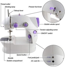 Listing 3 of 5 for Portable Mini Sewing Machine With Light And Foot Pedal Adjustable Speed