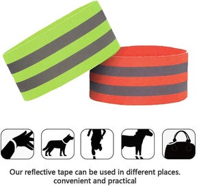 Listing 3 of 5 for Set Of 4 Reflective Tape Armband Safety High Visibility Running Bike Wristband
