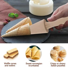 Listing 3 of 5 for 1 Piece Waffle Roller Wooden Cylinder Cylindrical Wooden Mold Ice Cream Cylin