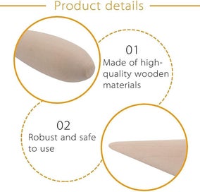 Listing 4 of 5 for 1 Piece Waffle Roller Wooden Cylinder Cylindrical Wooden Mold Ice Cream Cylin