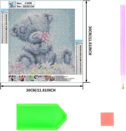 Listing 3 of 5 for Diy 5d Diamond Art Painting Set -30x30cm Cartoon Bear Crafts With Digital Ima
