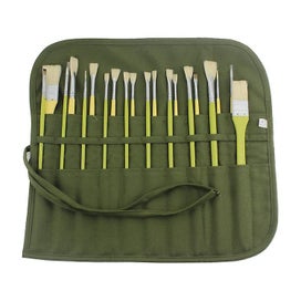 Listing 1 of 5 for 2 Pack Canvas Paint Brush Bag 22 Holes Canvas Paint Brushes Bag Cases Brush P