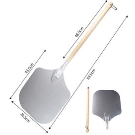 Listing 3 of 4 for 430 Stainless Steel Pizza Shovel Pizza And Cake Lifter With Wooden Handle