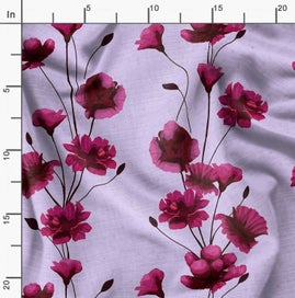 Listing 2 of 6 for Soimoi Pink Fabric - By the Yard - 54 Inch Wide - Florals Print Fabric -
