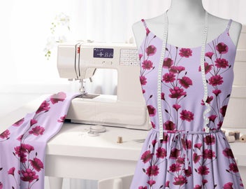 Listing 6 of 6 for Soimoi Pink Fabric - By the Yard - 54 Inch Wide - Florals Print Fabric -