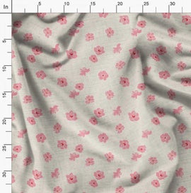 Listing 3 of 6 for Soimoi Pink Fabric - By the Yard - 54 Inch Wide - Florals Print Fabric -