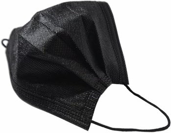 Listing 2 of 4 for Black Face Mask 100pcs Disposable Masks Breathable 3 Layer Non-woven Fabric Ma