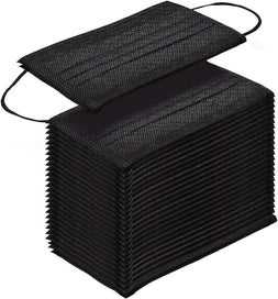 Listing 4 of 4 for Black Face Mask 100pcs Disposable Masks Breathable 3 Layer Non-woven Fabric Ma