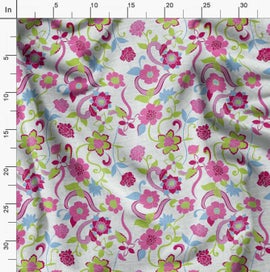 Listing 3 of 6 for Soimoi Pink Fabric - By the Yard - 54 Inch Wide - Florals Print Fabric -