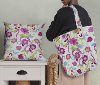 Listing 5 of 6 for Soimoi Pink Fabric - By the Yard - 54 Inch Wide - Florals Print Fabric -