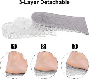 Listing 3 of 5 for 2 Pairs Heel Insert Height Increase Insole Invisible Silicone Insole 3 Layer H