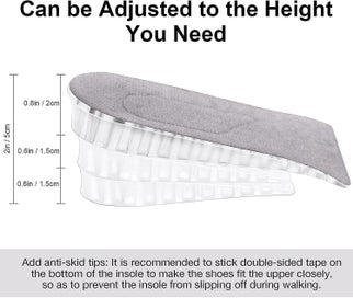 Listing 4 of 5 for 2 Pairs Heel Insert Height Increase Insole Invisible Silicone Insole 3 Layer H