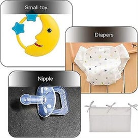 Listing 5 of 5 for Hanging Storage Bag gray Crib Storage Bag Storage Bottle Toy Diaper Kind