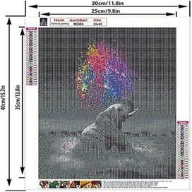 Listing 2 of 5 for 5d Diamond Paintings Kits Colorful Star Gray Elephant Full Drill Art Crystal
