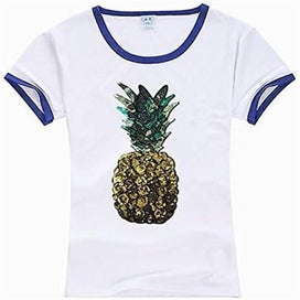 Listing 2 of 5 for 1 Pack Large Pineapple Iron-on Patches Fruit Sequins Embroidered Appliques S