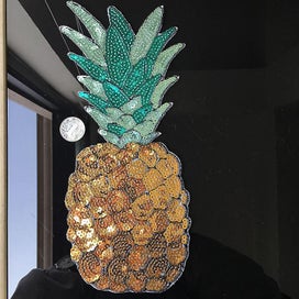 Listing 4 of 5 for 1 Pack Large Pineapple Iron-on Patches Fruit Sequins Embroidered Appliques S