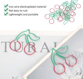Listing 3 of 5 for 20 Cherry Shaped Paperclips Cherry Shaped Metal Paperclip Bookmarks Personal