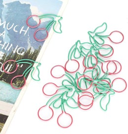Listing 4 of 5 for 20 Cherry Shaped Paperclips Cherry Shaped Metal Paperclip Bookmarks Personal