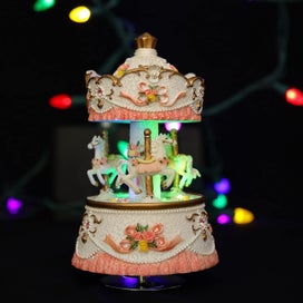 Listing 5 of 5 for Music Boxes For Girls 3 Rotating Horses Windup Melody Castle In The Sky Color