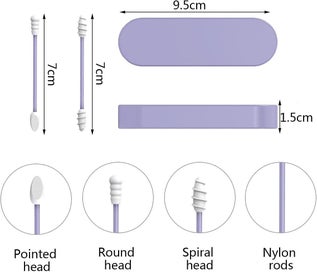 Listing 2 of 5 for 4 Pack Reusable Ear Cotton Swabs Double Headed Washable Soft Silicone Swabs