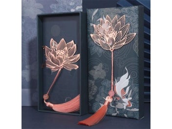 Listing 3 of 10 for Metal Bookmark Chinese Style Vintage Creative Leaf Vein Hollow Maple Leaf