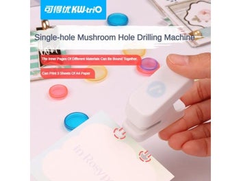 Listing 3 of 9 for Mini 1 Hole Mushroom Hole Puncher Disc Ring Binding Cutter T-type Paper Puncher