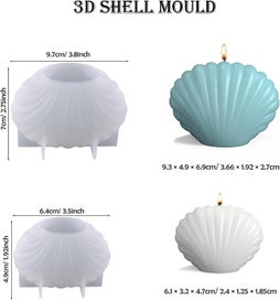 Listing 4 of 5 for Seashell Shape 3d Resin Molds 2 Sizes Epoxy Silicone Molds For Soap Making