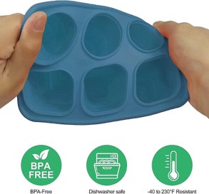 Listing 2 of 4 for blue 11*9*15.8cm Ice Cream Mold 6 Cavity Collapsible Ice Cream Mold Reusa