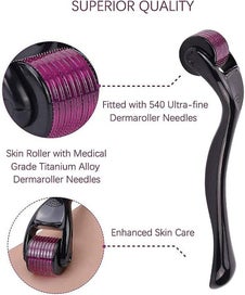 Listing 4 of 5 for 540 Titanium Microneedle Roller Face Skin Care Facial Wrinkles Hair Loss Stret