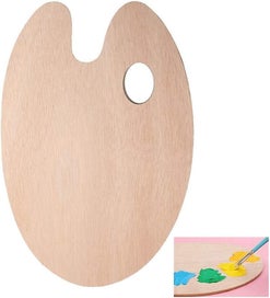 Listing 1 of 5 for 1 X Wooden Palette With Thumb Holes For Oil Acrylic And Watercolor Paints 300