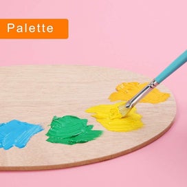 Listing 4 of 5 for 1 X Wooden Palette With Thumb Holes For Oil Acrylic And Watercolor Paints 300