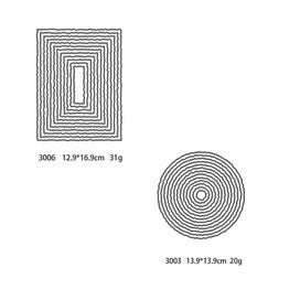 Listing 2 of 5 for 2pcs Cutting Dies Template Shaped Ellipse And Rectangle Set Metal Embossing Fo