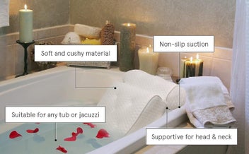 Listing 3 of 5 for Bath Pillow For Bathtub Bath Headrest For Neck Support Comfort And Relaxati