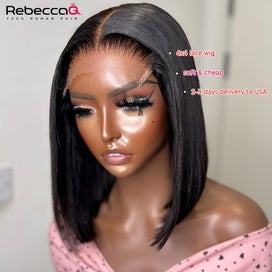 Listing 4 of 6 for Bone Straight Front Wigs For Women Short Bob 13x4 HD Lace Frontal Glueless Wi...