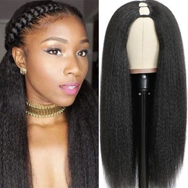 Listing 1 of 7 for Kinky U 10-30 Inch V Part Yaki Straight Synthetic Hair Wig For Women Daily Us...