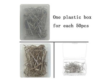 Listing 5 of 10 for 50Pcs Metal T Pins For Modelling Macrame Wigs Sewing Craft For Making Wigs