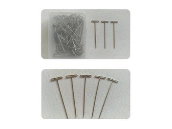 Listing 8 of 10 for 50Pcs Metal T Pins For Modelling Macrame Wigs Sewing Craft For Making Wigs